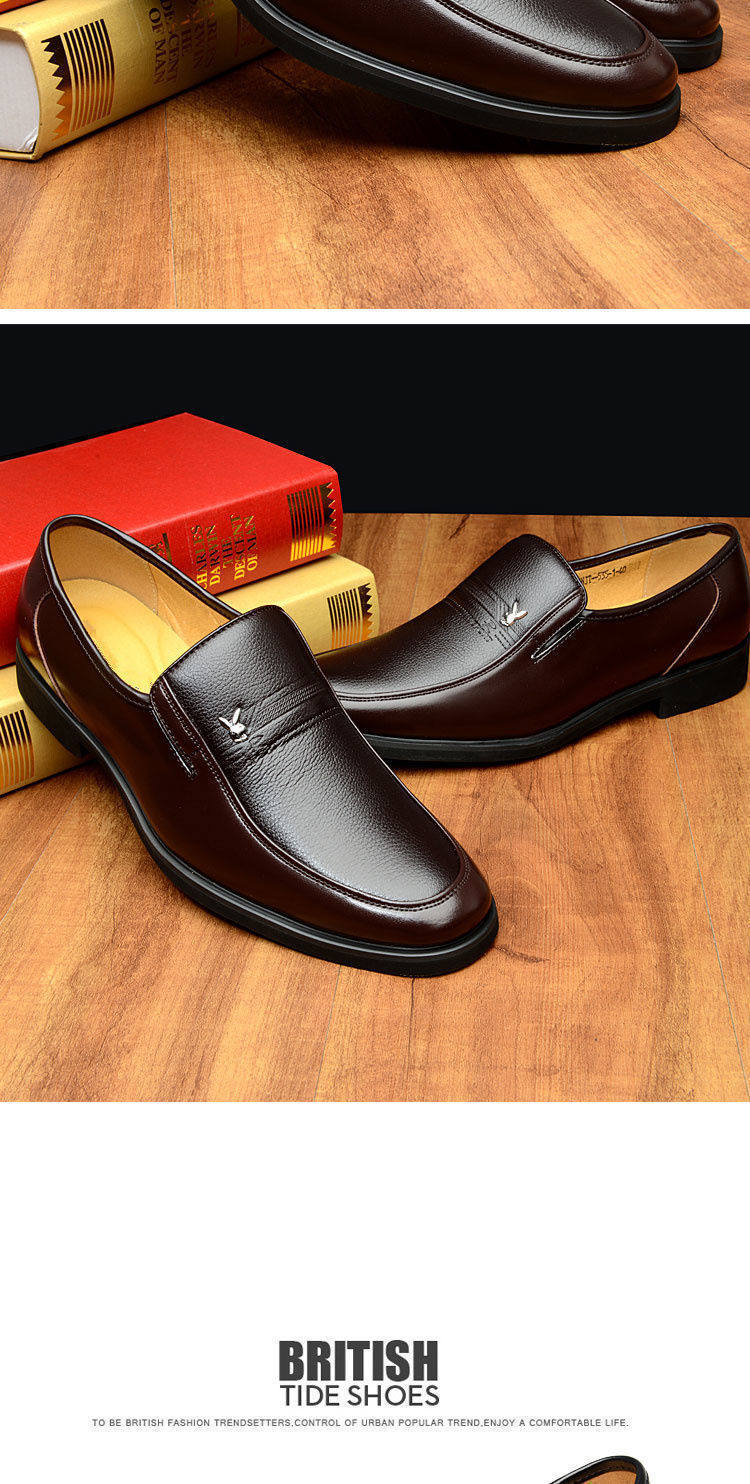 Платье обувь 【100%全牛皮】皮鞋男真皮透气商务休闲男鞋软底防滑中老年爸爸鞋 OTHER