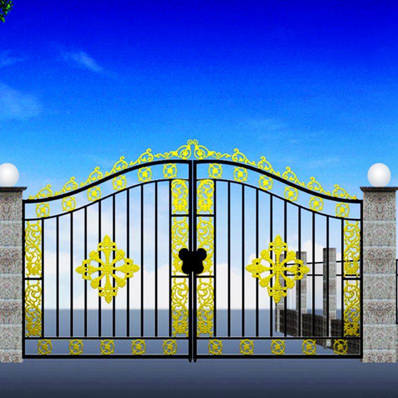 Guangzhou Shenzhen Tongcheng Custom Iron Art Gate Villa Doors Courtyard Door Automatic Door Luxury Eurostyle Iron Gate Single Pair Pair