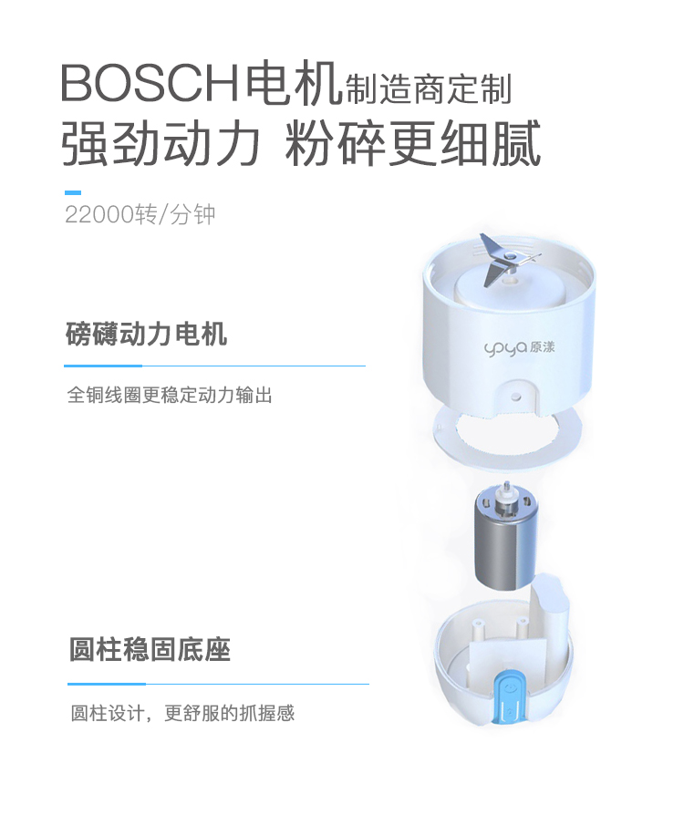 máy xay bear 3 cối Máy ép trái cây gia đình nhỏ cầm tay nhỏ ly nước trái cây cầm tay đa chức năng tự động cốc nhỏ sinh viên - Máy ép trái cây máy ép chậm elmich