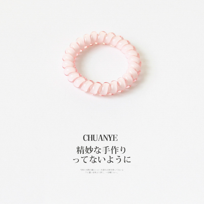 Telephone line hair ring female large high elastic tied hair head rope Korean candy color simple tied head rubber band hair ring headdress