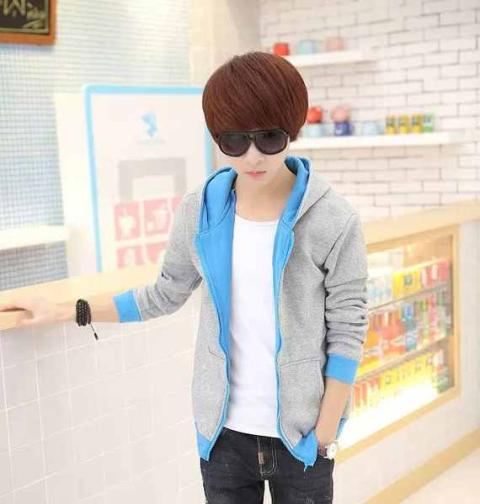 Áo len mùa thu nam áo khoác mùa thu áo khoác nam áo khoác với mũ quần áo thanh niên áo khoác mùa đông nam áo len áo khoác hoodie zip