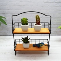 Nordic style double-layer rack cosmetic decoration decoration rack kitchen simple pavement shop display storage rack