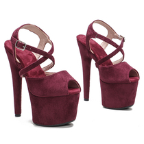 Leecabe 17CM hot selling high-heeled sandals pole dance high-heeled dance shoes fashion catwalk sexy little fish mouth female 1B