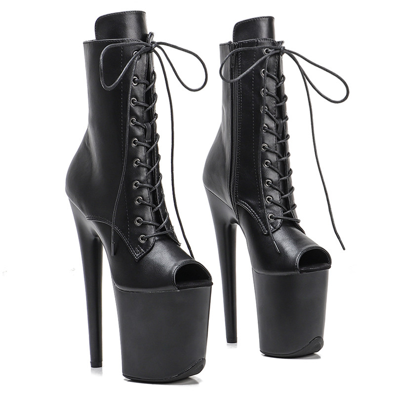 Leecabe superstilete heels sexy model fashion catwalk low boots fashion lace-up high heel boots 3K