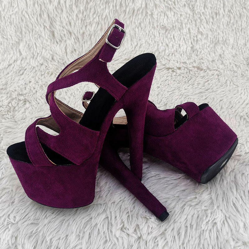 Leecabe's new European and American heels sexy 17CM Hate Sky High Sandals Model Shoes Steel Tube Dance 1B