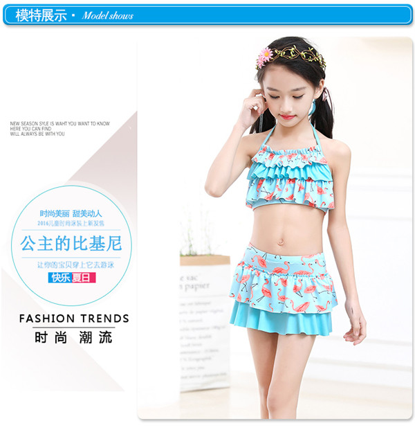 Đồ bơi mới cho bé gái kiểu váy xẻ bé trai lớn công chúa áo tắm bé gái Hàn Quốc bikini bé gái đồ bơi cho bé gái 11 tuổi