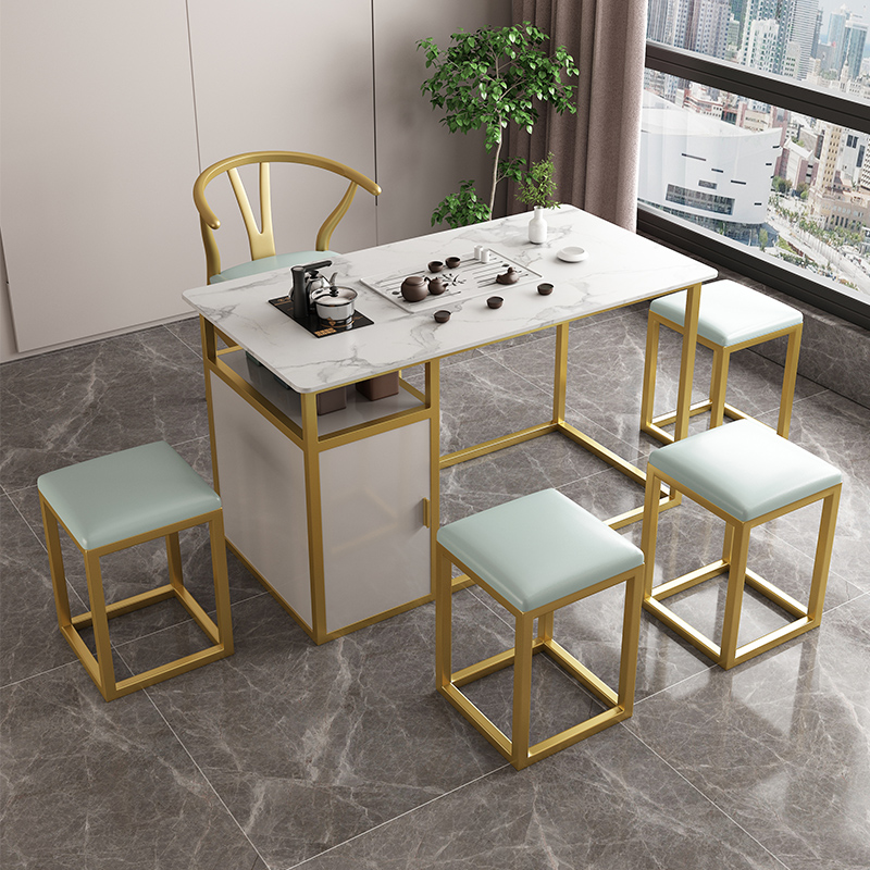 Balcony Tea Table Chair Composition Rock Plate Kongfu Tea A Few Tea Set Integrated Modern Minima Tea Table Home Small Tea Table