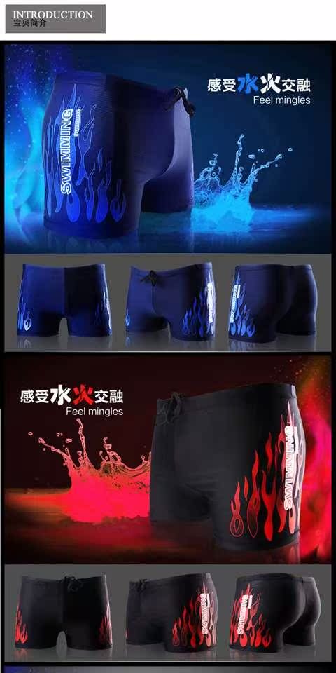 Khuyến mãi Đồ bơi nam Đồ bơi nam Hot Springs Flat Fashion Thoải mái Lửa Thấp Eo Lớn Kích thước Quần bơi - Nam bơi đầm đồ bơi nam có áo
