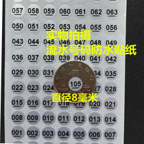 Circular having a diameter of 8mm nail gel number digital number tag 1 to 1000 water bottle in its classification of sticker