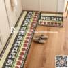 Kitchen floor mat cotton and linen woven carpet anti-oil anti-slip foot mat Japanese rectangular absorbent mat bathroom door