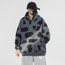 NOAY American Retro Tide Brand Street Hip Hop Dairy Men plus velvet padded autumn and winter tops