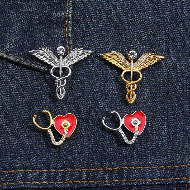Creative equipment, stethoscope, brooch, pin, metal badge, doctor uniform, Birthday gift