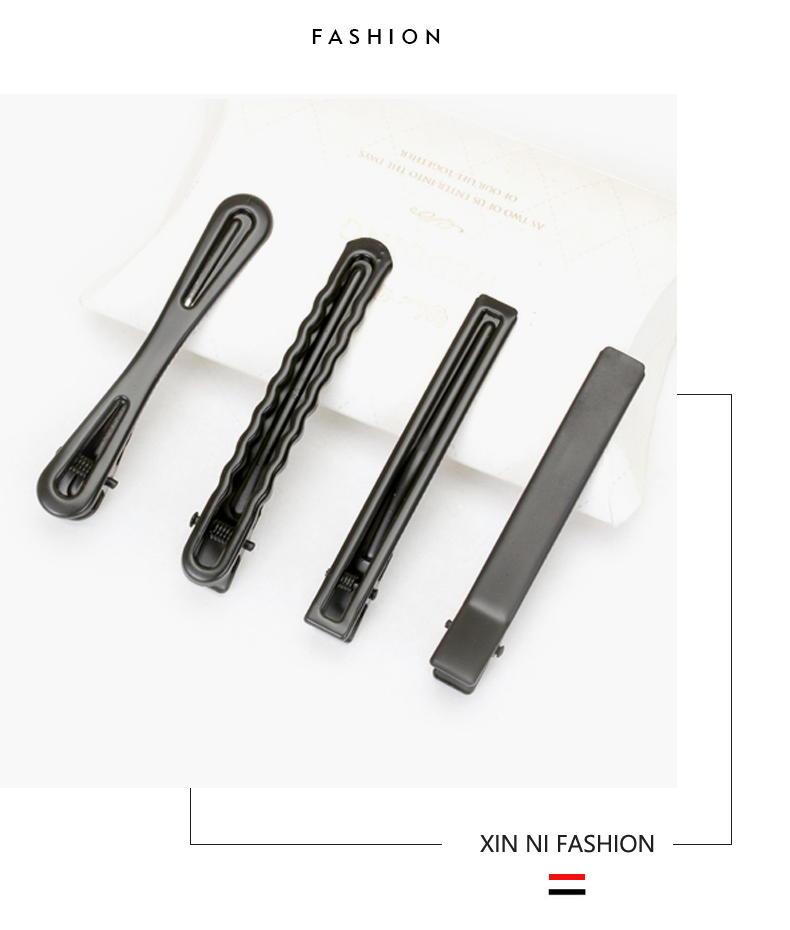 Bộ 5 cái kẹp tóc đen kẹp clip bên clip cong đơn giản thời trang gãy tóc clip bangs clip kẹp tóc phụ kiện tóc - Phụ kiện tóc phụ kiện tóc ngắn