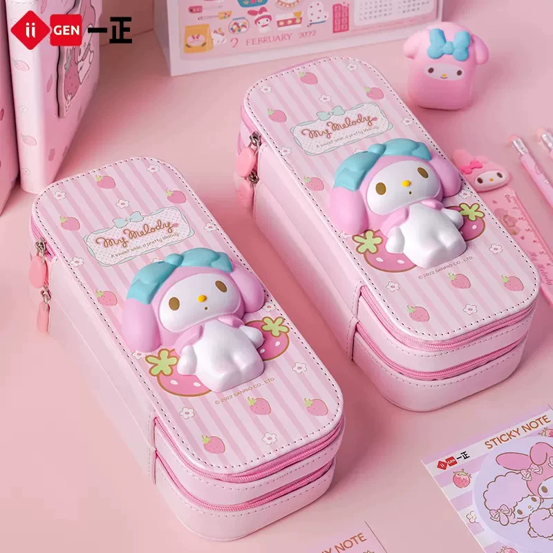 Двойной слой ударопрочный вместительный пенал Sanrio, антистресс, подарок на день рождения, Cinnamoroll
