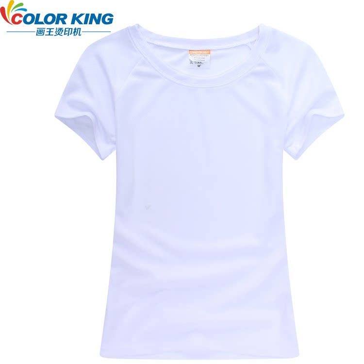 Fujian supply PT-W2 thermal transfer blank mesh T-shirt women's slim polyester fiber blank T-shirt