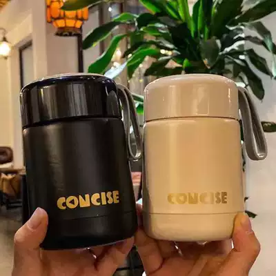 Mini portable vacuum stew pot braised Beaker children students with rice insulation bento box simple wide diameter insulation Cup