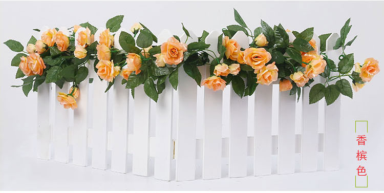 Mô phỏng Hoa hồng cưới Vine Hoa giả bằng nhựa Hoa lụa Điều hòa nhiệt độ sưởi ấm Trang trí ống hoa treo tường Vine - Hoa nhân tạo / Cây / Trái cây tường cây giả