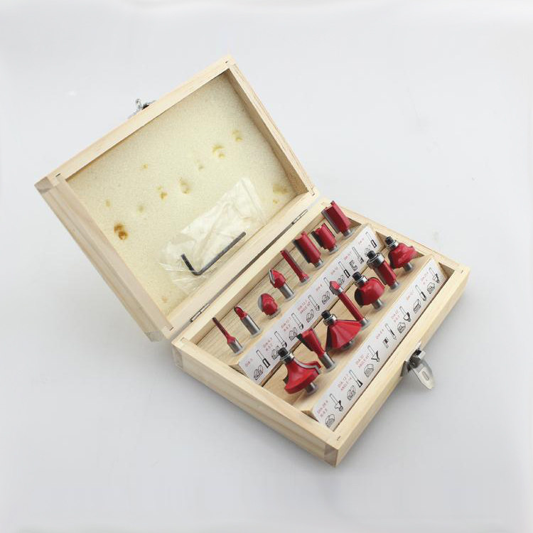 15 pieces of suit Wood milling cutter engraving machine electric wood milling edge machine with cutter head cutter slotting flower knife chamfered knife