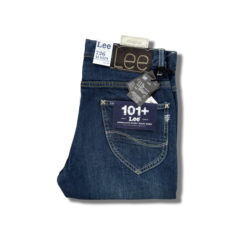Lee New Men's 101+726 Series Mid-Rise Straight-Leg Dark Blue Casual Denim Pants L127263Sv45N Lee New Men's 101+726 Series Mid-Rise Straight-Leg Dark Blue Casual Denim Pants L127263Sv45N