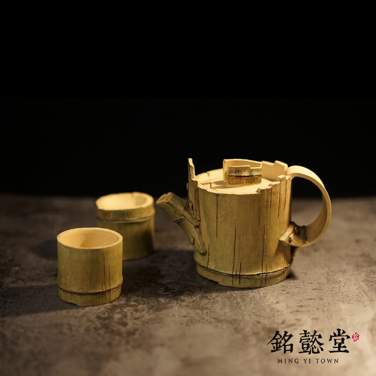 (name-hall) Yixing Purple Sand Teapot Researcher senior arts and crafts artist Yin Xiangming full handmade bamboo sleeve pot