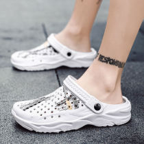 Anti-slip sandals new soft bottom semi-tow camouflage Korean slippers outdoor sandals men wear hole shoes trend men