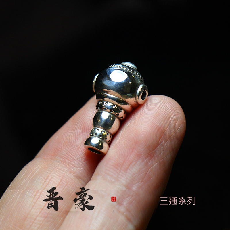 Submarine Silver Three-Way Connector New Model Released 925 Jin Hao Pendant Buddha Head Bead Back Cloud Waist Bead Decoration Original Version Da Neng