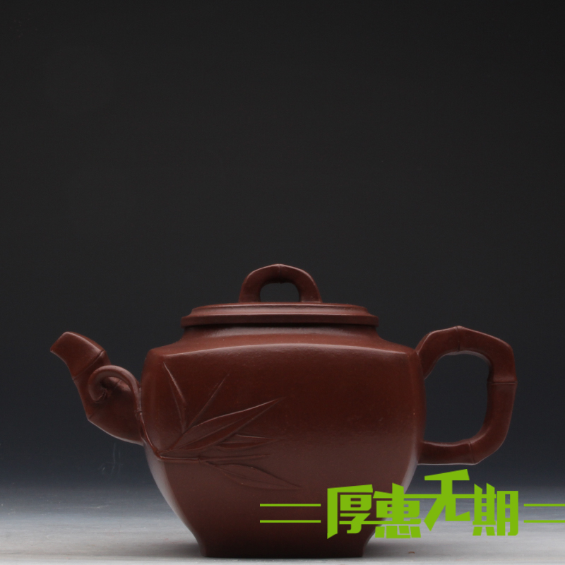 Taiwanese returning old purple clay pot, famous master from the first factory, Shi Xiaoma hand-made the square bamboo pot in the early days