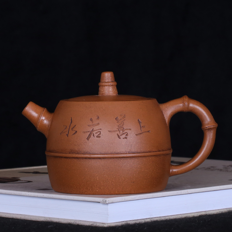 Taiwan returning old purple sand pot, famous master Xu Hantang's early first factory made all hand-made bamboo-knotted well-lane pots