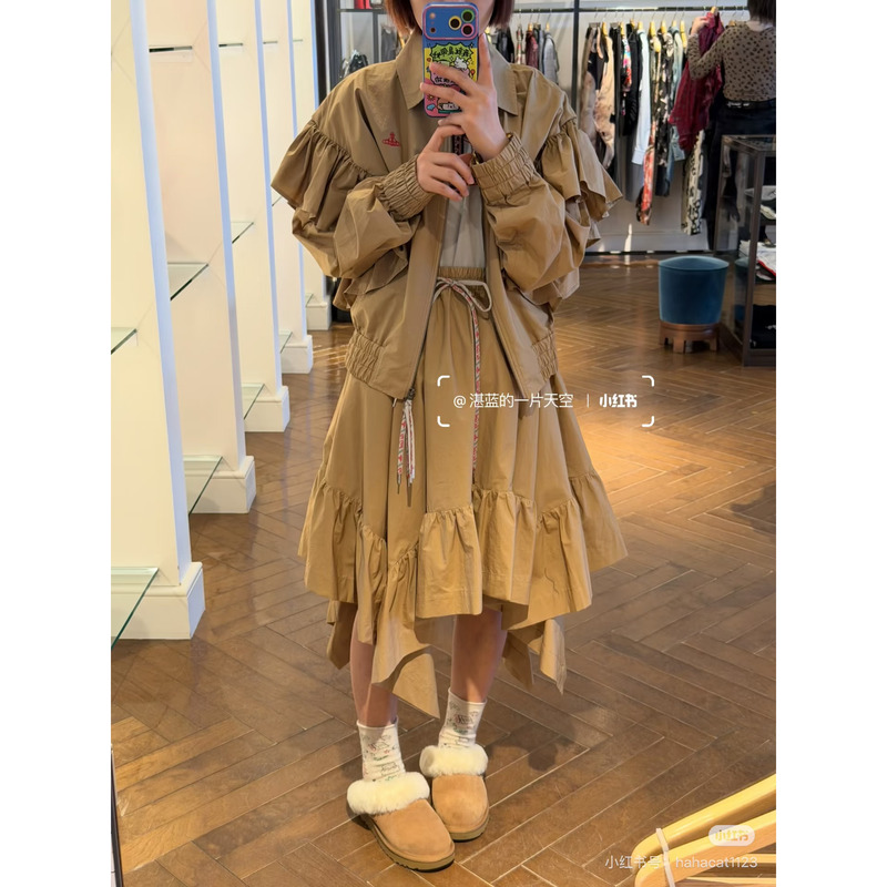 Japanese Red Label Empress-Style Ruffled Fashionable Short Classic Jacket Long-Sleeve Casual Coat