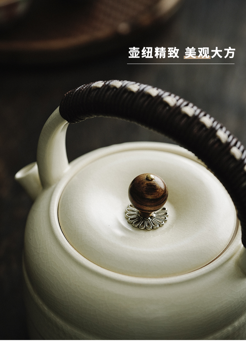 Cloud jingdezhen pure manual soda glazed pottery pot of ablation pot of boiled tea pot to girder on kung fu tea set for