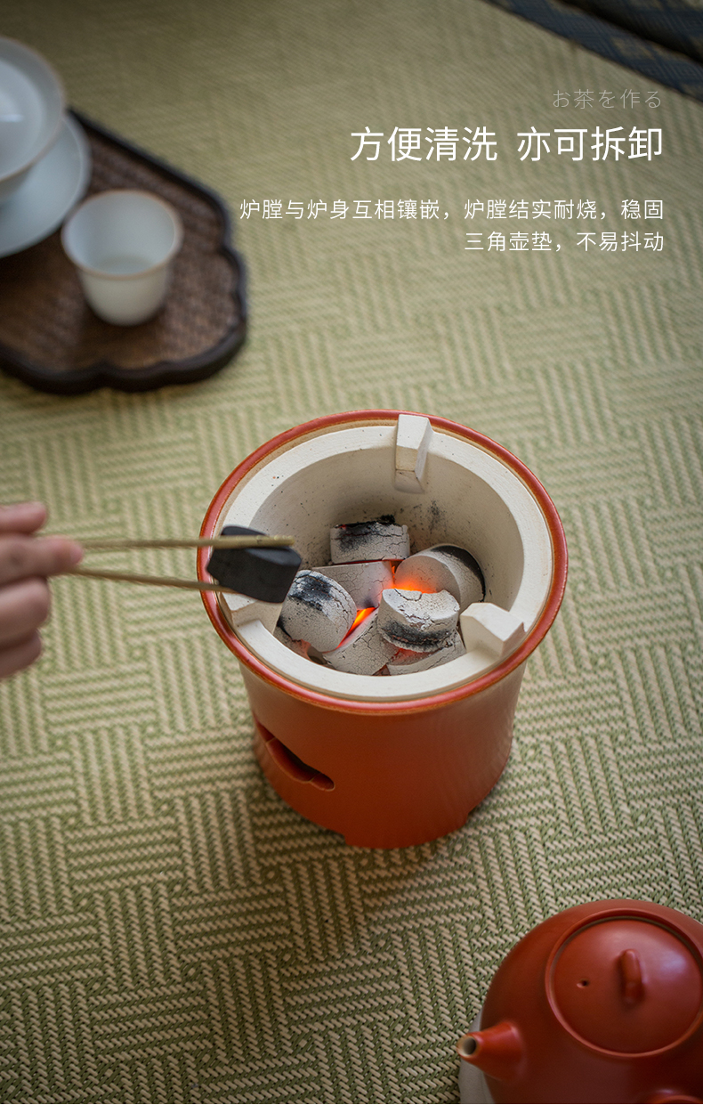 Cloud art of jingdezhen turquoise, ceramic tea stove cooking nien white pottery clay furnace, furnace alum red charcoal stove to boil tea set