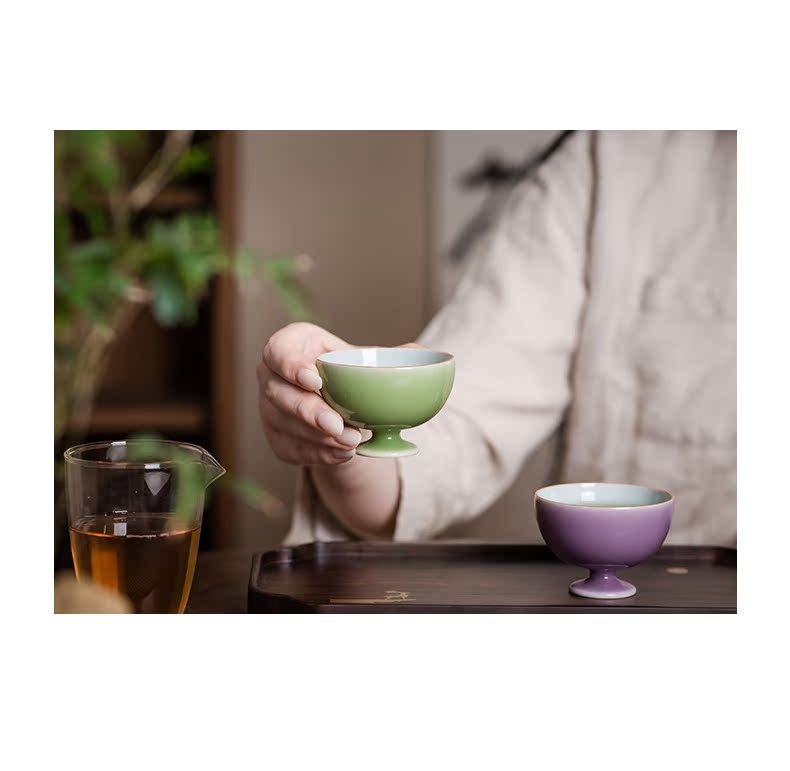 Cloud art of jingdezhen manual temperature ore color glaze sample tea cup cup personal single CPU master cup kung fu tea set