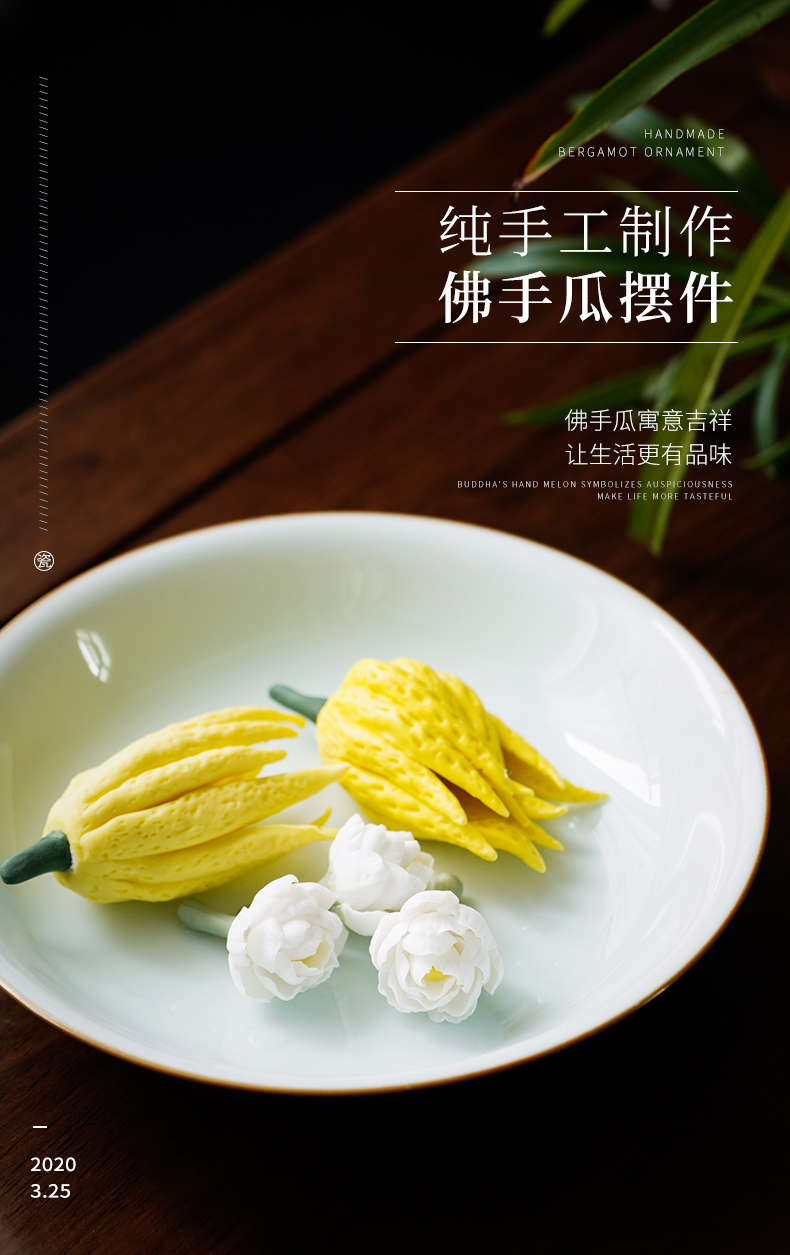 Cloud art of jingdezhen pure manual hand knead chayote simulation ceramics bergamot kunfu tea pet furnishing articles tea accessories