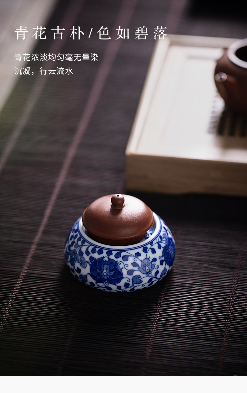 Cloud art of jingdezhen hand - made porcelain cover put incense inserted dual ceramic lid kung fu tea tea taking of spare parts