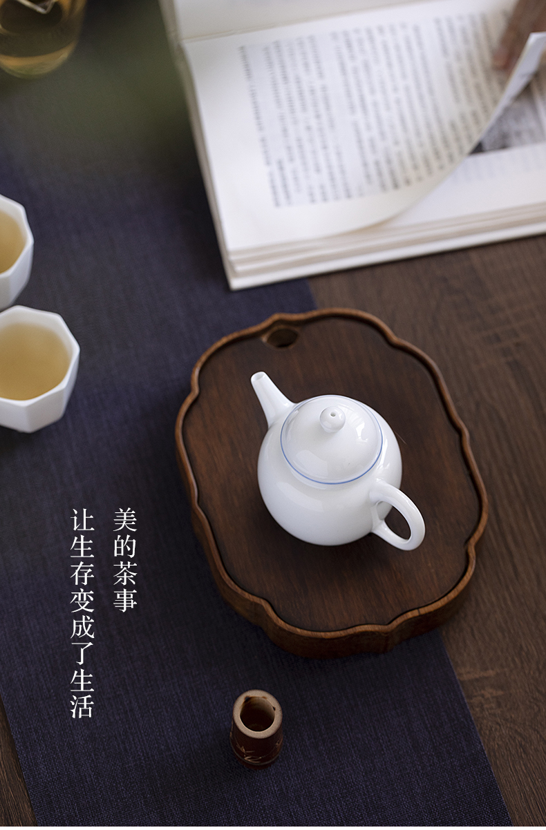 Cloud art of jingdezhen porcelain pure manual mini small kung fu tea set small household teapot the teapot