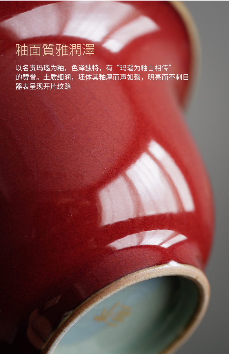 Cloud jingdezhen manual ji red your up operation three tureen slicing can only keep ceramic tureen tea bowl of kung fu