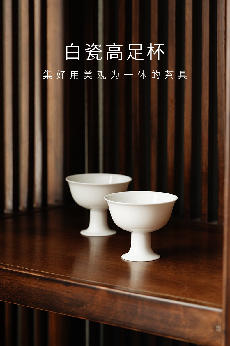 Cloud art of jingdezhen porcelain footed cup ceramic kung fu tea cup single master cup single cup sample tea cup tea sets