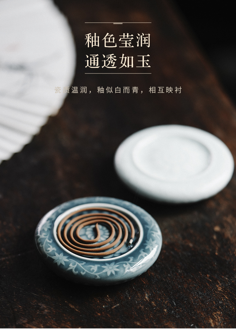 Cloud cover art of jingdezhen hand - carved buy blue glaze glass cover is put value frame play kung fu tea tea accessories