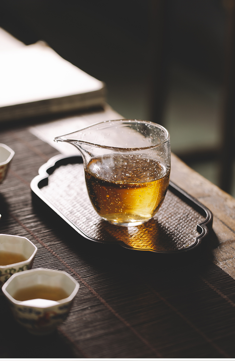 Cloud art of jingdezhen manual heat crystal glass mercifully machine and a cup of tea and a cup of tea sea points kung fu tea set