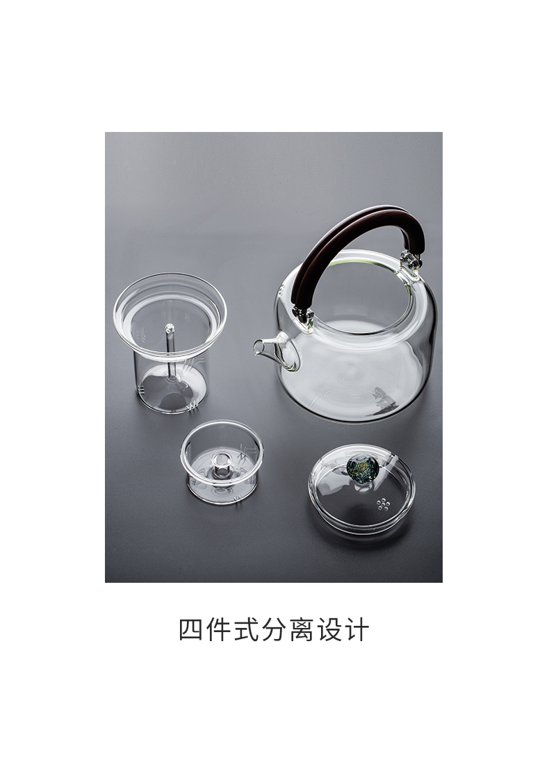 Cloud (high - temperature cooking with thick glass teapot high - capacity'm cooking household cooking kettle the tea, the electric kettle TaoLu