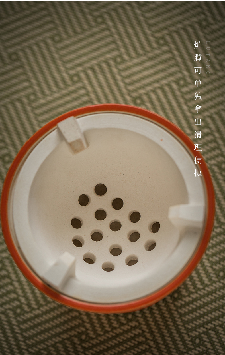 Cloud art of jingdezhen turquoise, ceramic tea stove cooking nien white pottery clay furnace, furnace alum red charcoal stove to boil tea set