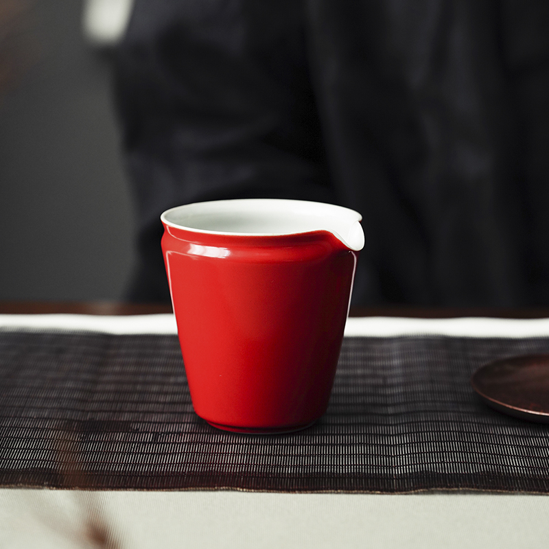 Cloud art of jingdezhen manual undressed ore coral red points fair keller of tea, tea and a cup of tea sea kung fu tea set