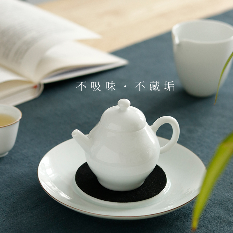 Cloud art of jingdezhen sweet white glazed pot teapot white porcelain ball hole side by hand make tea ceramic filter household utensils
