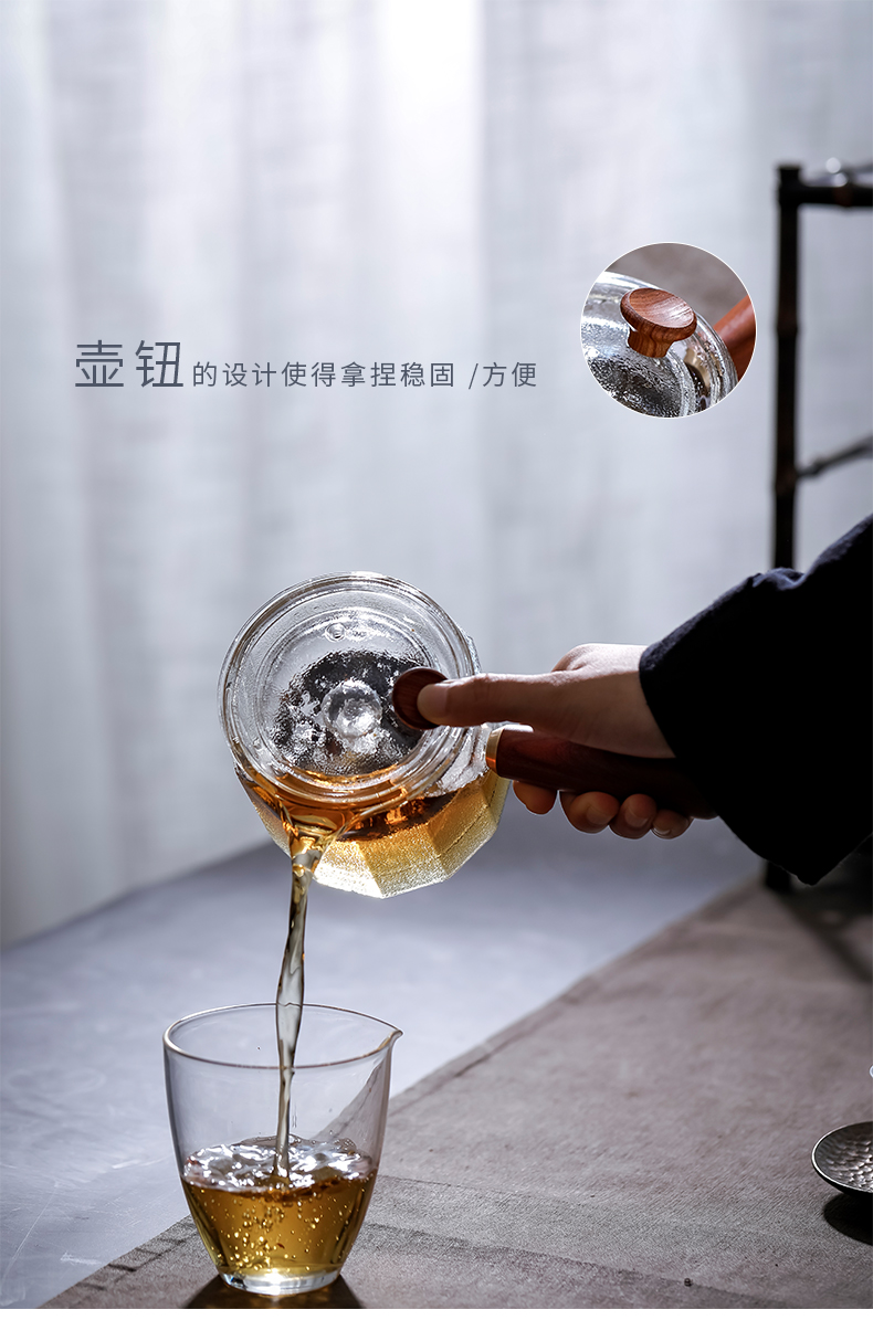 Cloud art glass tea steamer heat side boil pot of thickening automatic filtering teapot the tea, the electric TaoLu use tea set