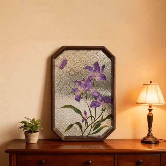Intangible Cultural Heritage Handmade Filigree Enamel Tea Tray DIY Filigree Enamel Painting Handmade Material Kit Floral Glass Tray Cloisonné Ornament Dragon Boat Festival Gift Team-Building Study Activity