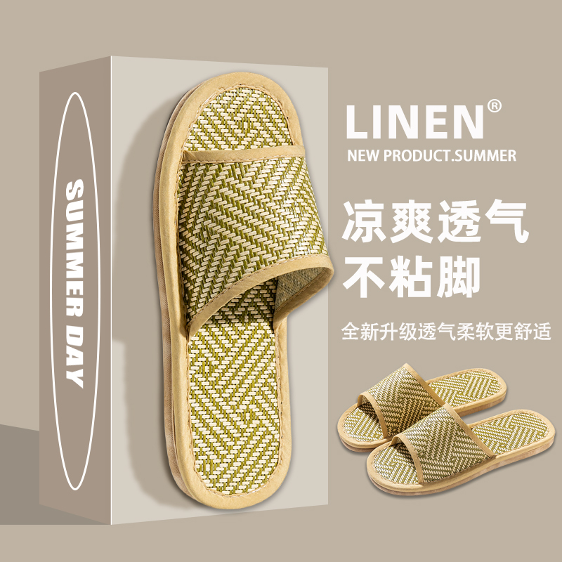 Rattan Woven Slippers for Men, New Summer Non-Slip Bamboo Sole, Anti-Odor Straw Mat Indoor Bamboo Woven Linen Sandals for Women Rattan Woven Slippers for Men, New Summer Non-Slip Bamboo Sole, Anti-Odor Straw Mat Indoor Bamboo Woven Linen Sandals for Women