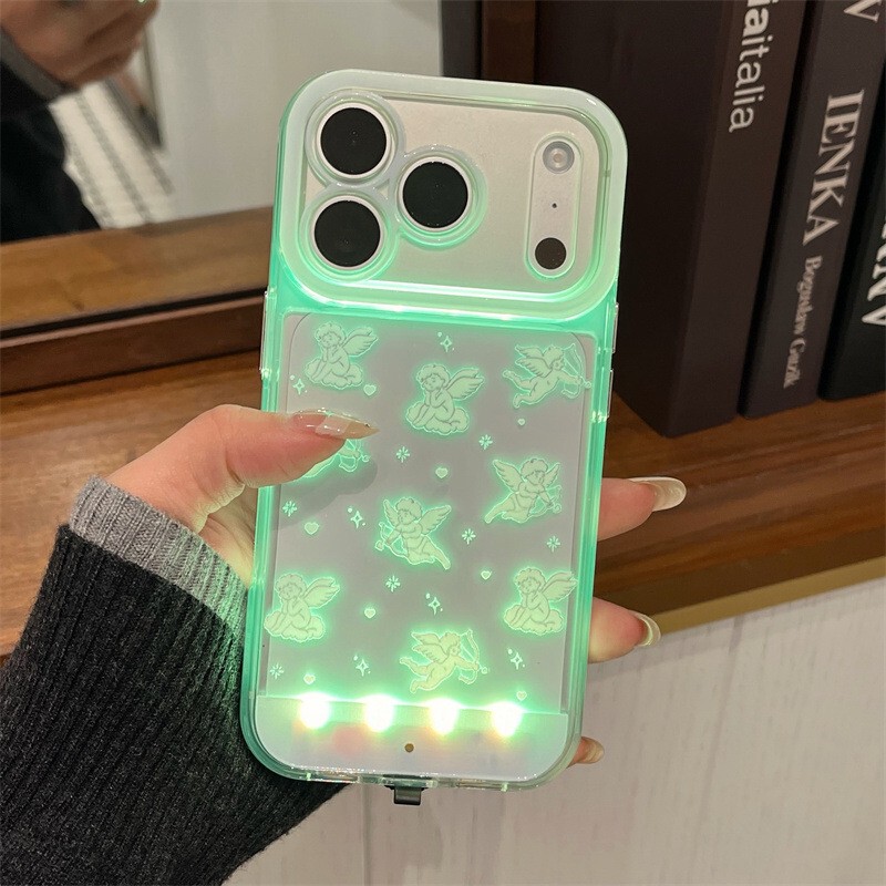 Internet Celebrity Angel Phone Case with Sparkling Lights, Suitable for iPhone 17 Pro Max, Voice-Activated Creative Design, Shockproof for Apple 16 Plus, Tech-Savvy for 15, Super Popular for 14, Cute for 13, Cute and Unique for 12, Xs, 11 Internet Celebrity Angel Phone Case with Sparkling Lights, Suitable for iPhone 17 Pro Max, Voice-Activated Creative Design, Shockproof for Apple 16 Plus, Tech-Savvy for 15, Super Popular for 14, Cute for 13, Cute and Unique for 12, Xs, 11
