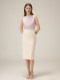 Masbello Classy French A-Line Skirt Mid-Length Summer Simple and Versatile High-Waisted Work Clothing Straight Skirt