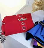 Небольшая дизайнерская красная портативная сумка через плечо, металлическая цепь на цепочке, ретро сумка на одно плечо, коллекция 2021