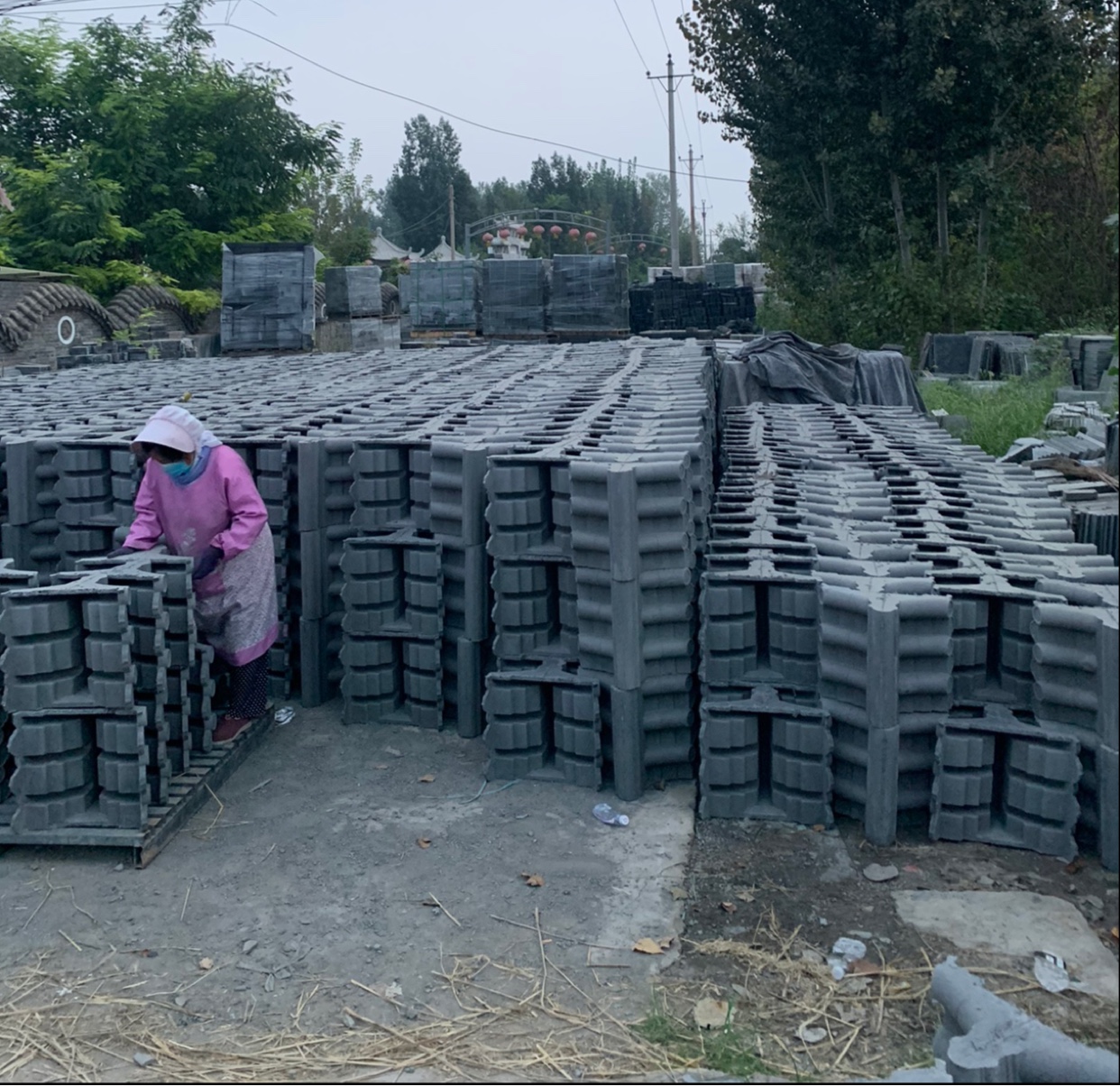 Antique one wall head cap double-sided tile cement exterior wall cap courtyard wall cap decorative tile brick carving top cap